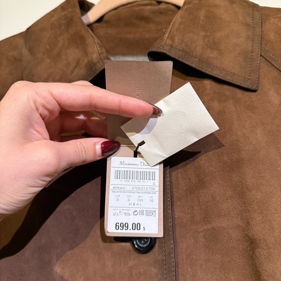 Massimo Dutti Brown Suede Trench Coat Size Small - Picture 8 of 14